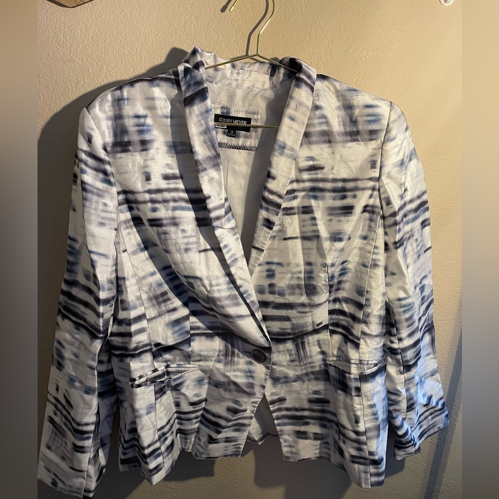 John Mayer collection, size 18 suit, jacket with shoulder pads